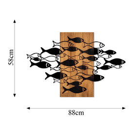 Wallity Shoal Accesorio de Pared de Madera y Metal Nogal y Negro